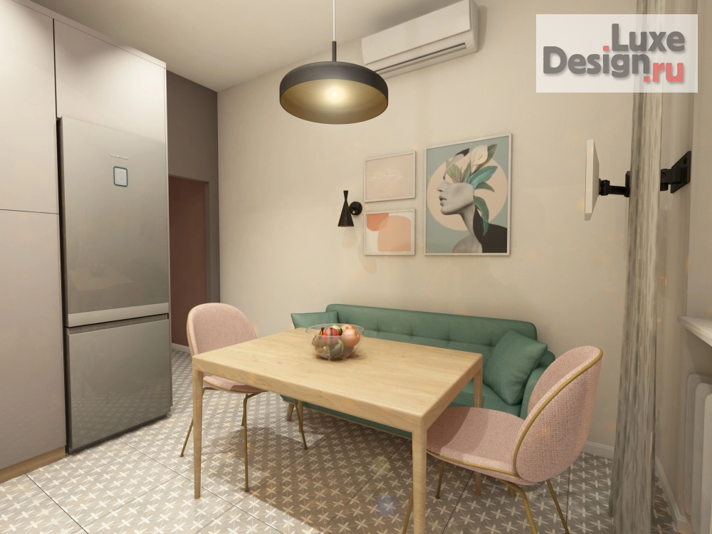 Дизайн интерьера однокомнатной квартиры "Квартира для молодой девушки." (фото 2)